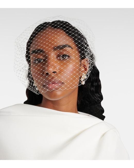 Jennifer Behr White Bridal Voilette Headband