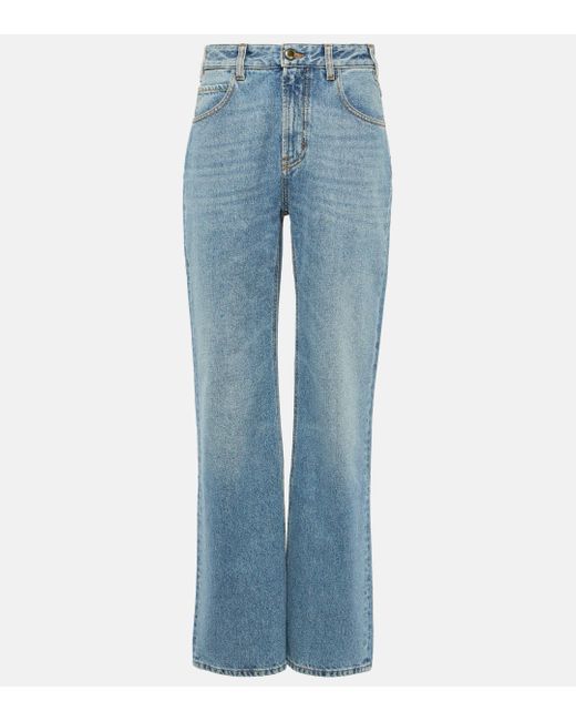 Chloé Blue High-rise Straight Jeans