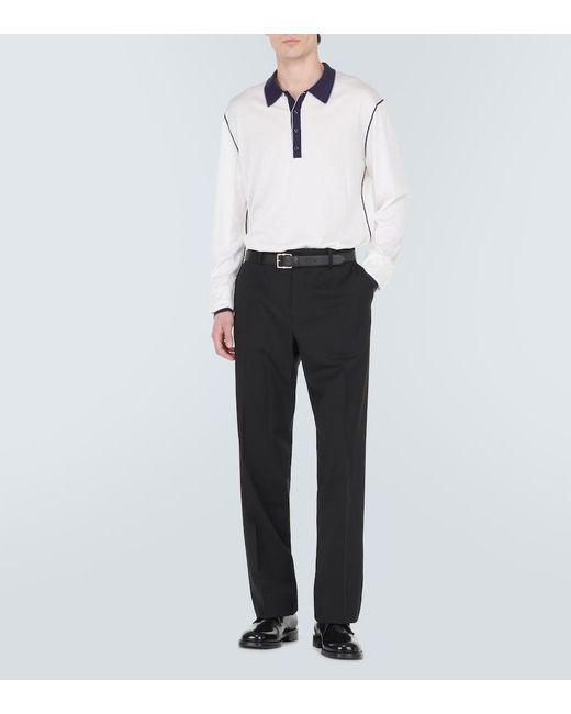 Dolce & Gabbana Blue Silk Polo Sweater for men