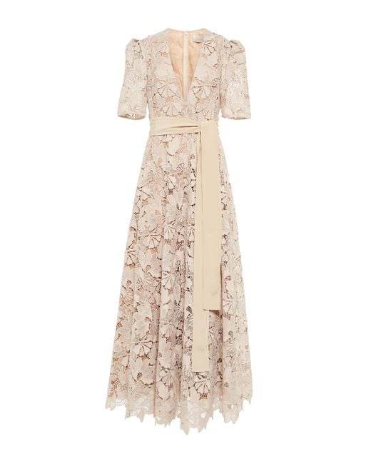 Elie Saab Natural Macrame Lace Gown