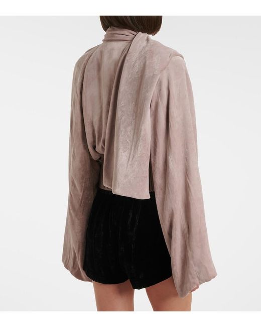 Rick Owens Pink Scarf Flight Chenille Bomber Jacket