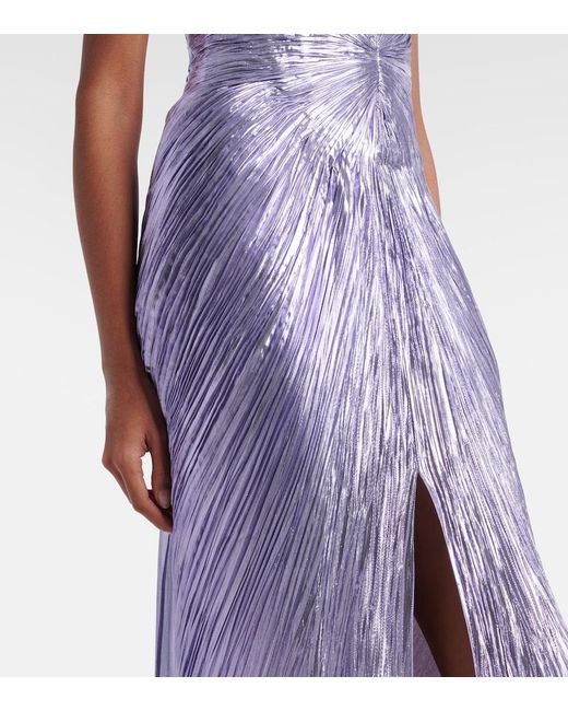 Maria Lucia Hohan Purple Sara Silk-Blend Bustier Gown