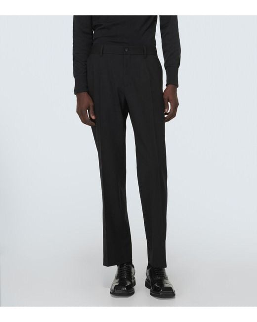 Dolce & Gabbana Black Wool-Blend Suit Pants for men