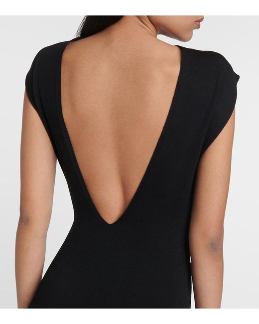 Jil Sander Black Virgin Wool Midi Dress