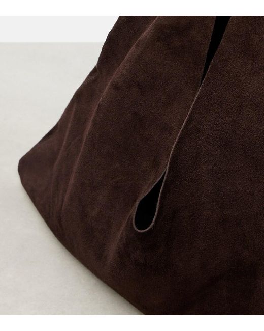 The Row Black Bindle Small Suede Top-Handle Bag