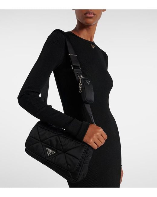 Prada Black Schultertasche Aus Re-Nylon