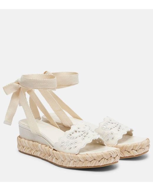 Sandali Espadrillas Arlee 60 Con Zeppa di Jimmy Choo in Natural