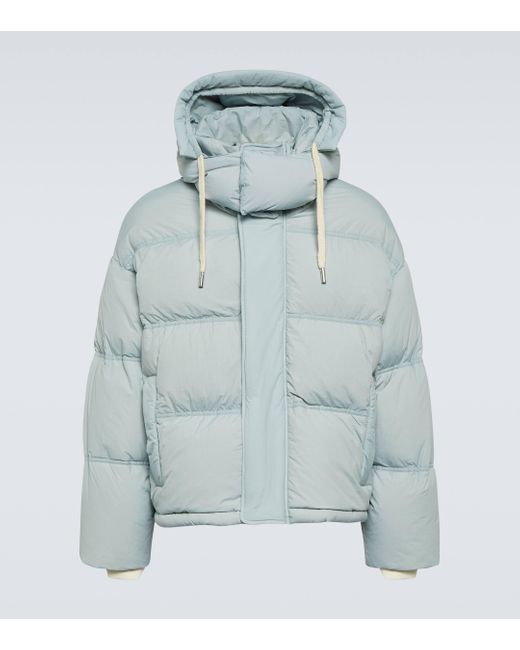 AMI Blue Technical Canvas Down Jacket for men