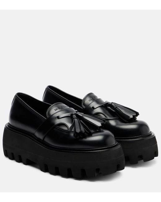 Alexander McQueen Black Sofa Leather Platform Loafers