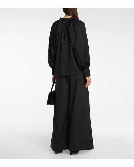 Co. Black Oversized V-Neck Tton Blouse