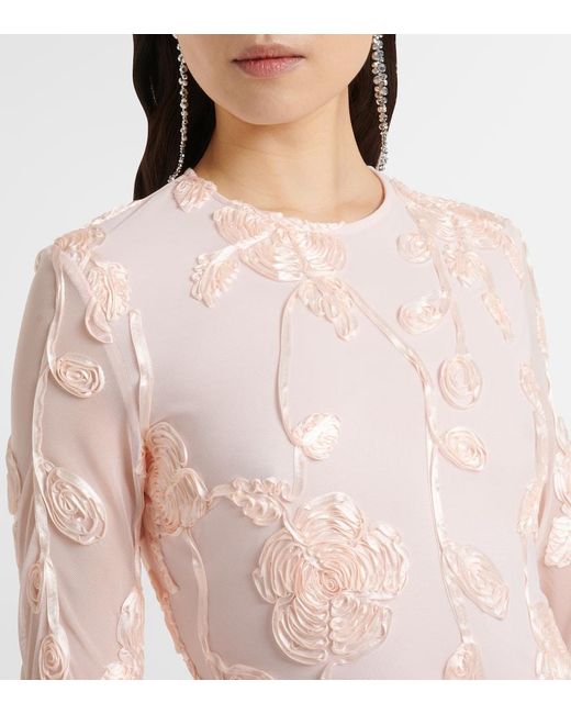 ROTATE BIRGER CHRISTENSEN Pink Besticktes Minikleid Aus Mesh