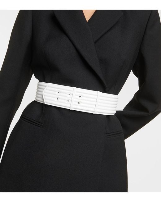 Alaïa White Padded Leather Belt
