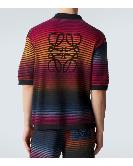 Loewe Red Paula's Ibiza Anagram Cotton-Blend Shirt for men