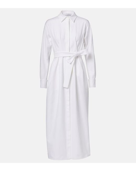 Max Mara White Arezzo Gabardine Shirt Dress