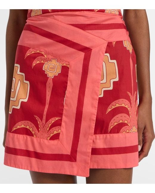 Johanna Ortiz Red Raiz Printed Cotton Minidress