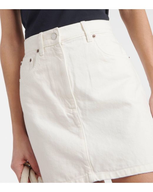 Mini-jupe en jean Prada en coloris White