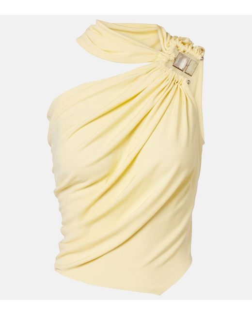 Christopher Esber Yellow Gathered Jersey Top