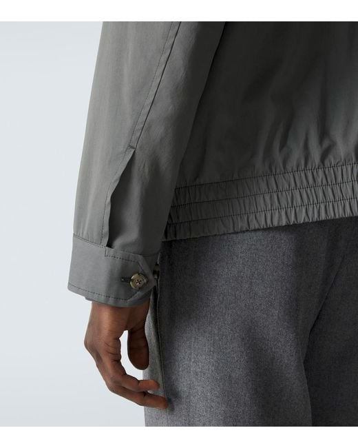 Lardini Gray Cotton And Silk Blouson Jacket for men