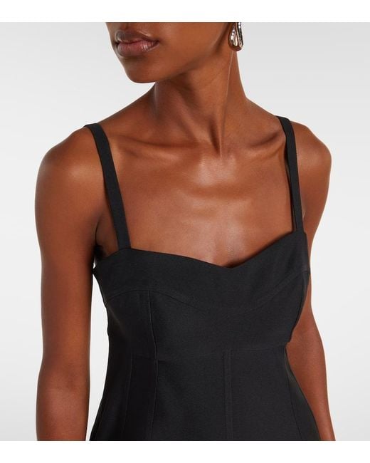 Vestido Midi De Gabardina Jil Sander de color Black