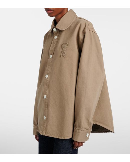 AMI Brown Ami De Cour Cotton Overshirt