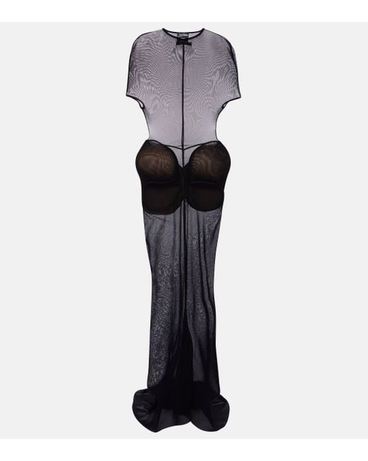 X Shayne – Robe longue Oliver en tulle Jean Paul Gaultier en coloris Black