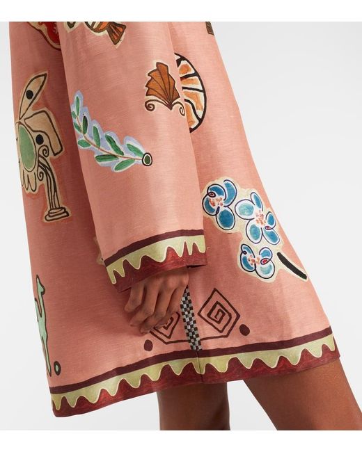ALÉMAIS Pink X Lrnce Laurence Linen And Silk Minidress