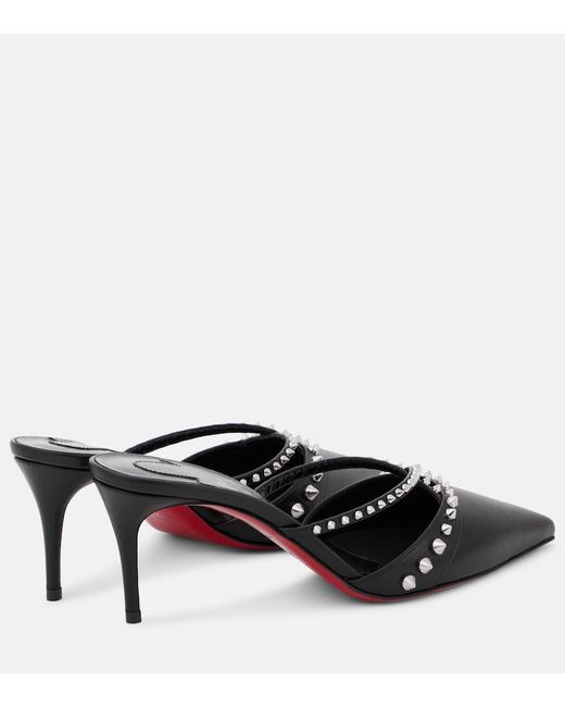 Christian Louboutin Black Tatoosh Spikes 70 Leather Mule