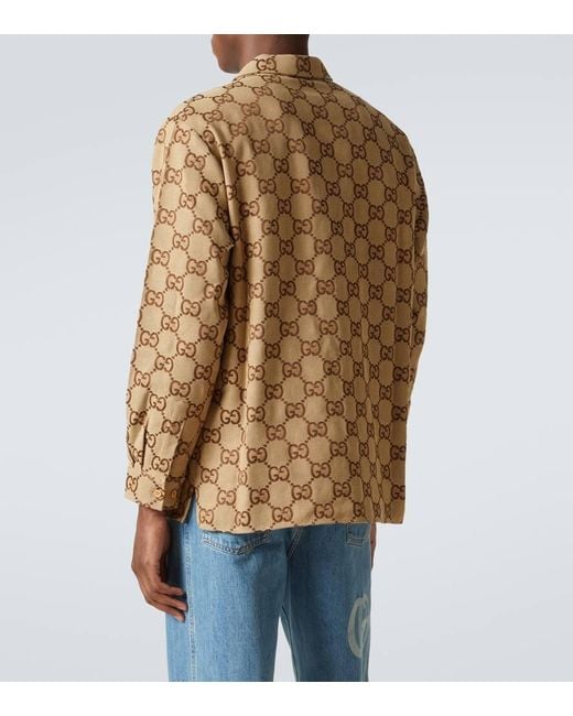 Camicia Maxi Gg di Gucci in Brown da Uomo