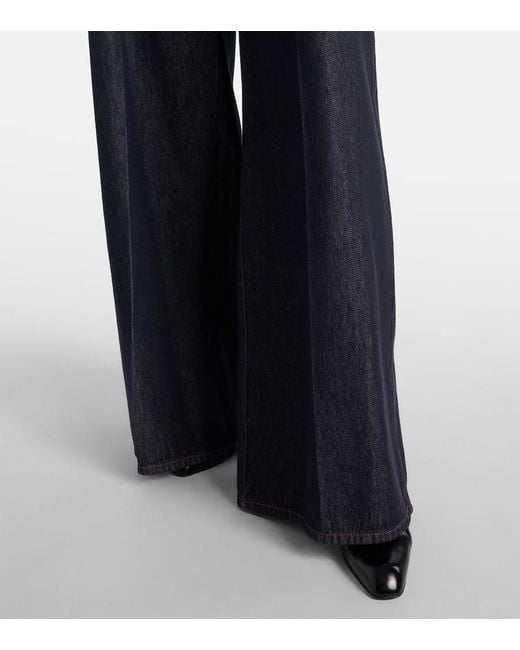 Max Mara Blue High-Rise Wide-Leg Jeans Carmine