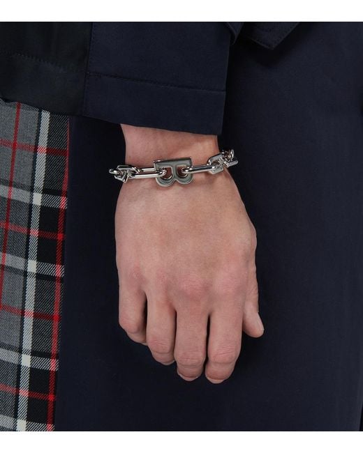 Balenciaga Metallic B Chain Thin Bracelet for men