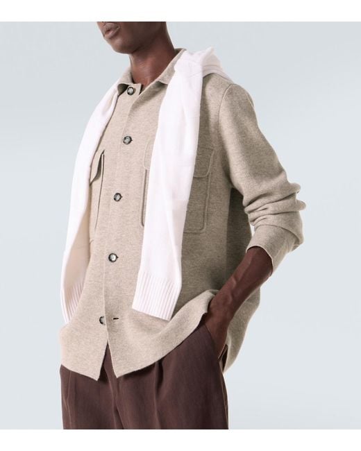Allude Natural Wool And Cashmere Overshirt for men