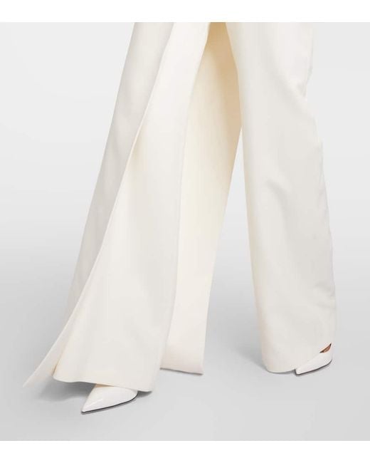 Safiyaa White Bridal Remi Draped Jumpsuit