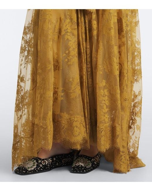 Zimmermann Metallic Ascent Draped Lace Gown