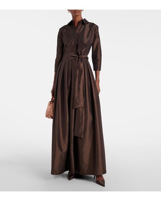 Jonathan Simkhai Brown Julip Belted Taffetta Gown