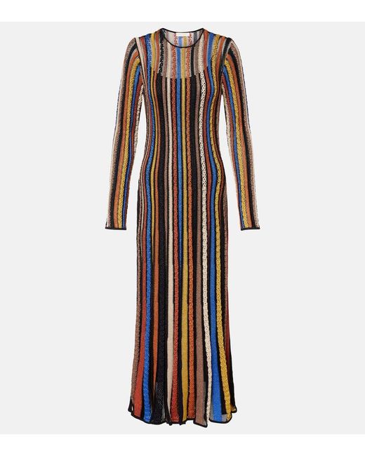 Ulla Johnson Multicolor Albie Striped Lame Maxi Dress