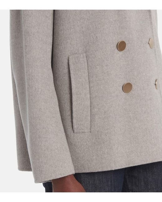 Max Mara Gray Margot Double-Breasted Wool Blazer