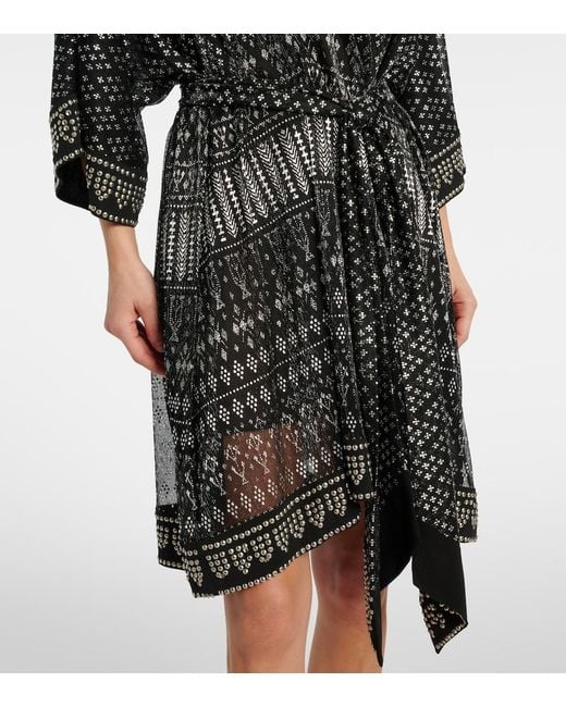 Isabel Marant Black Nawel Embellished Lame Minidress