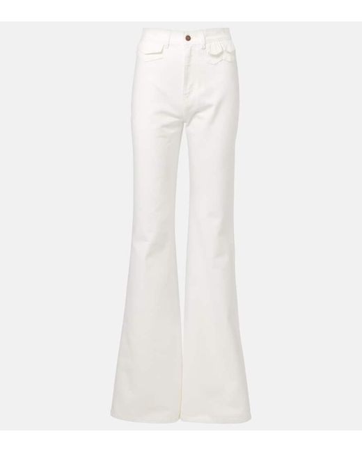 Chloé White High-Rise Flared Jeans