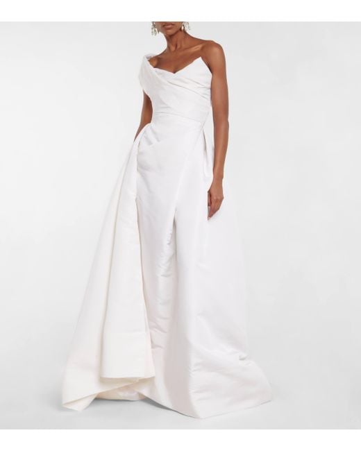 Vivienne Westwood White Bridal Freyja One-shoulder Silk Gown