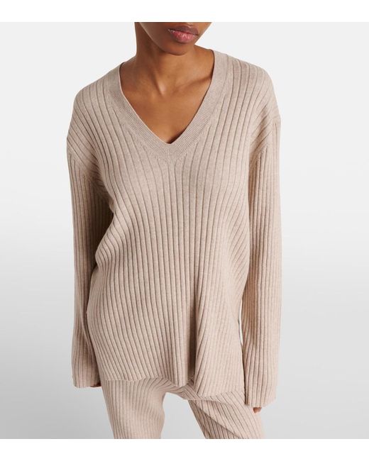 Jardin Des Orangers Brown Ribbed-Knit Cotton And Cashmere Sweater