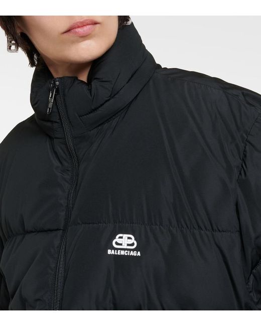 Balenciaga Black C-Shape Puffer Micro-Faille Jacket