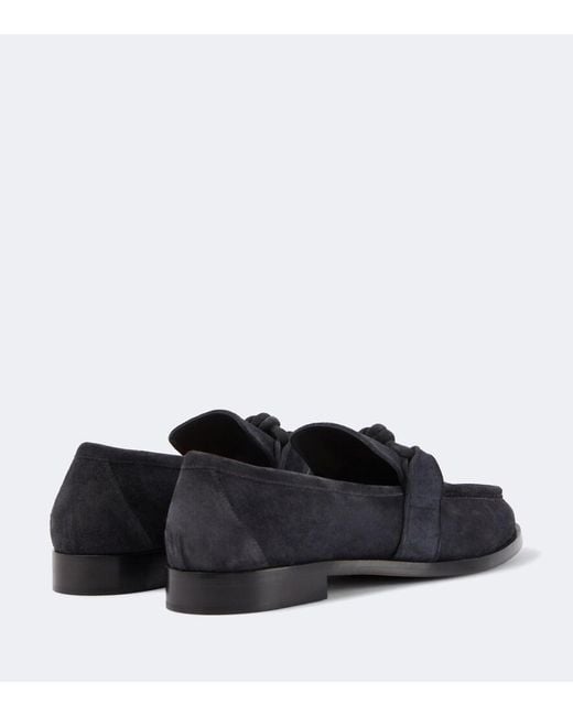 Bottega Veneta Black Astaire Knot Suede Loafers for men