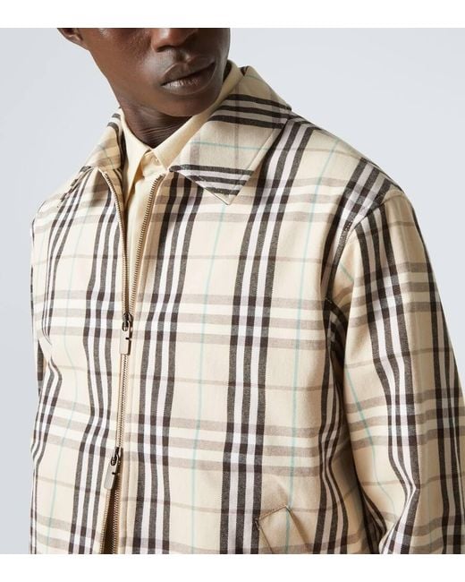 Burberry Multicolor Jacket With Classic Collar And All-Over Check Motif for men