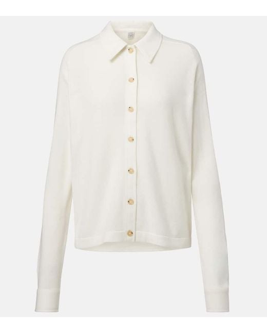Totême  White Cardigan Aus Kaschmir