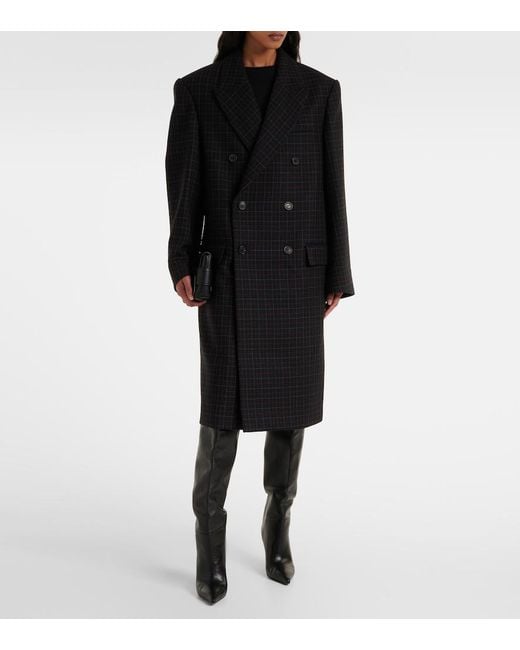 Wardrobe NYC Black Oversized Checked Virgin Wool Coat