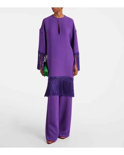 Valentino Purple Cady Couture Wide-Leg Pants