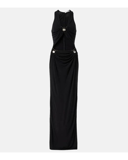 Vestido Largo Duo Bezel Quartz En Jersey Christopher Esber de color Black