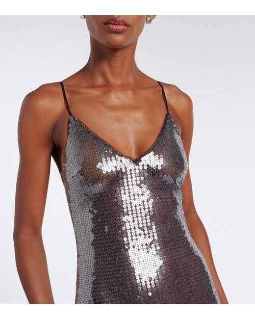 David Koma Brown Sequined Gown