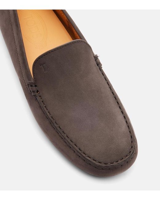 Tod's Brown Gommino Suede Loafers