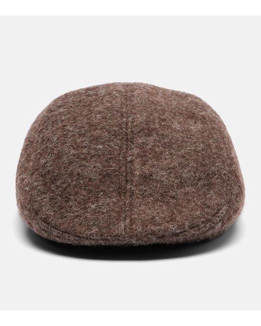 Ruslan Baginskiy Brown Logo Wool-Blend Newsboy Cap